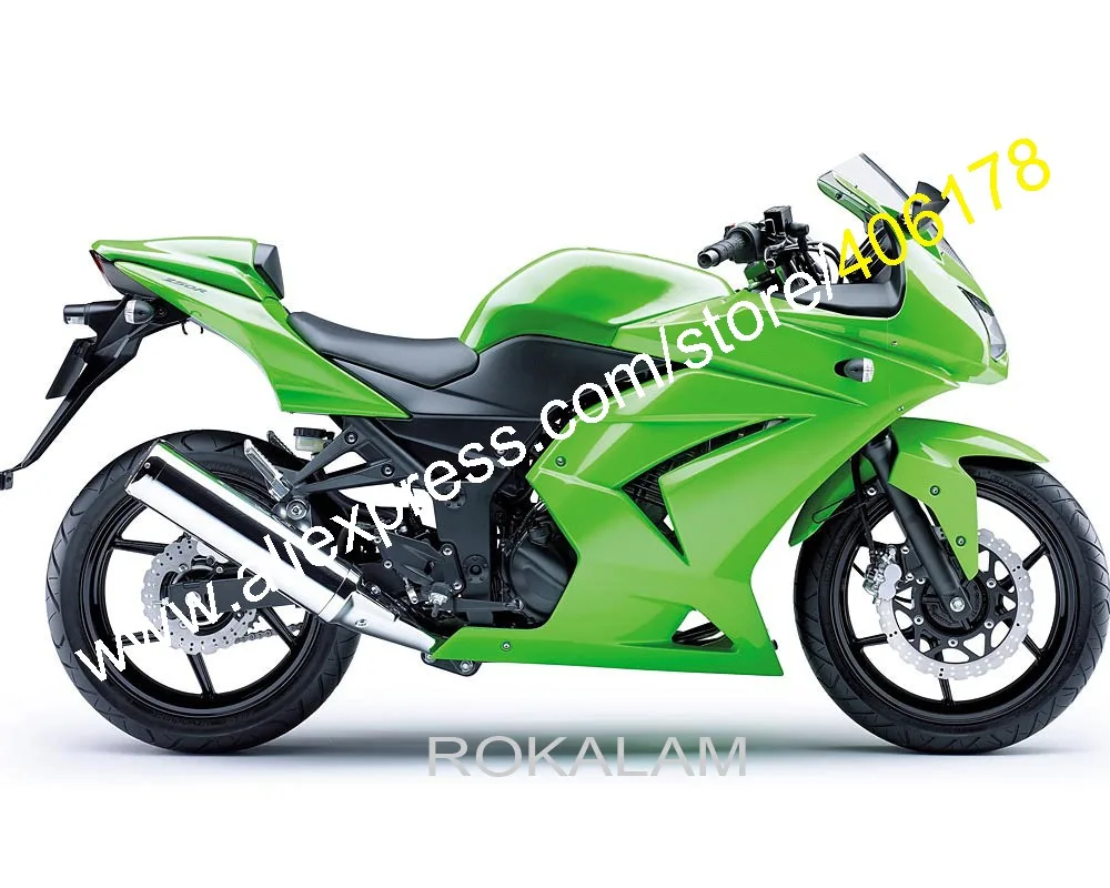 

Обтекатель для Kawasaki 250R EX 250 2008 2009 2010 2011 2012 Зеленый Спортивный мотоциклетный обтекатель ninja 250r распродажа (литьё под давлением)
