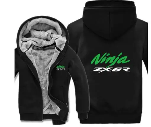 Для мотоцикла Кавасаки, ниндзя, ZX-6R, толстовки, мужские, на молнии, пальто, флис, утепленные, человек, ниндзя, ZX-6R, толстовка, пуловер - Цвет: 1