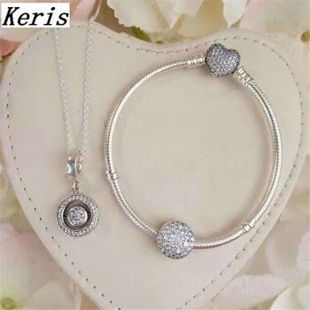 

High Quality 1:1 100%925 Sterling Silver DIY Multi-Style Necklace Bracelet Set Free Of Charge