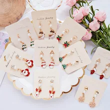 3 пар/компл. Рождественская Снежинка лося серьги Для женщин рождественские имитации жемчужные сережки-гвоздики для рождественской вечеринки Модные украшения