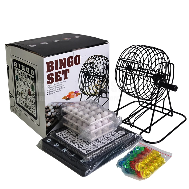 

245Pcs Bingo Machine Lottery Machine Party Bingo Lucky Ball Game Lottery Lottery Family Game Set Cage Ball Card Counter