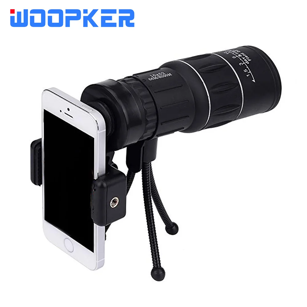 16X Monocular Telescope Focus Adjusting Night Vision Mini Phone Lens with Clip and Tripod for iPhone Samsung Smartphon | Инструменты