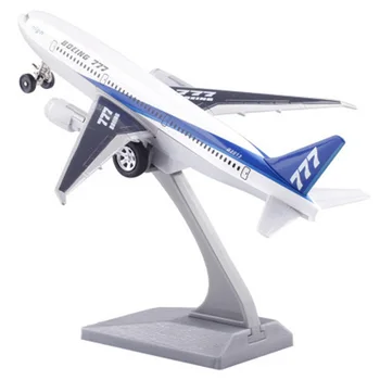 

Diecast Metal Plane Model Toys 7 Inch Boeing 777 Pull Back Replica with Sound & Light Aircraft Model for Kids Toys