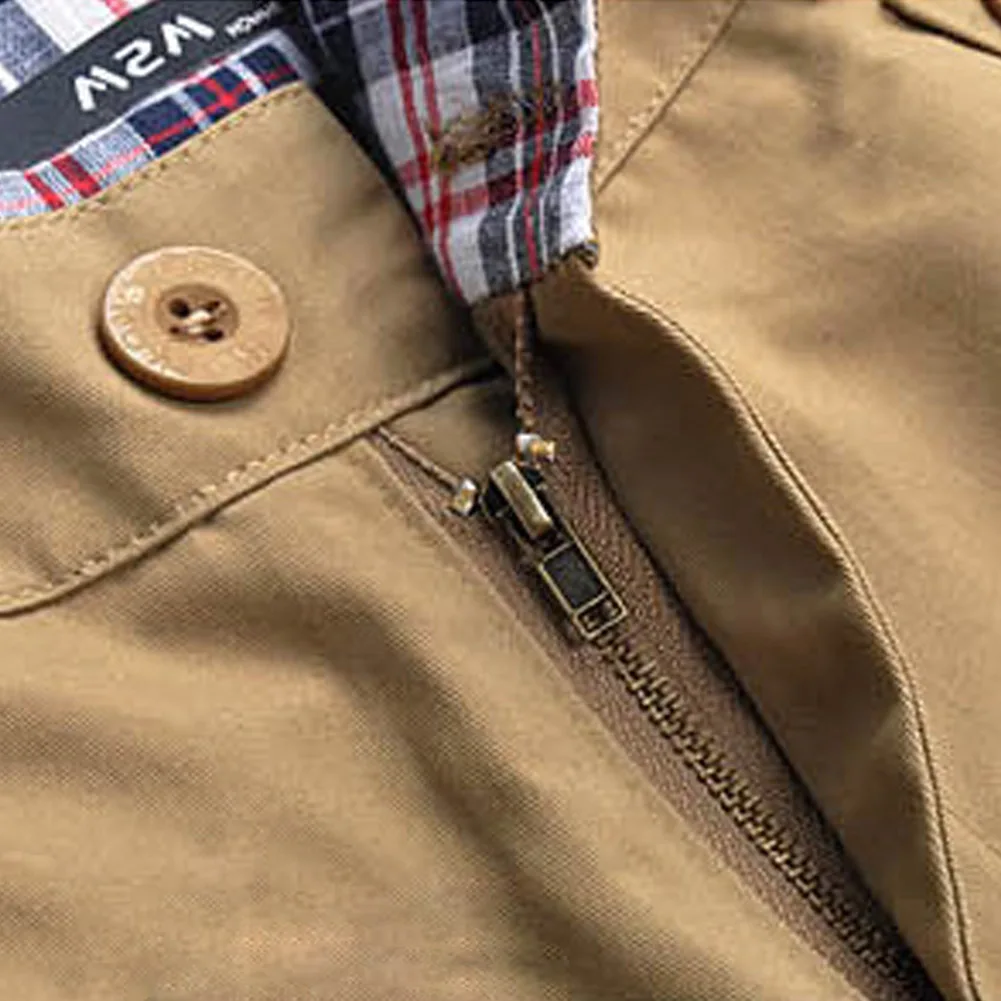 Promotion 2020 Fashion Mens Shorts Summer Green Shorts Men Loose Pocket Shorts  Cargo Trousers Checks Trousers Solid Color