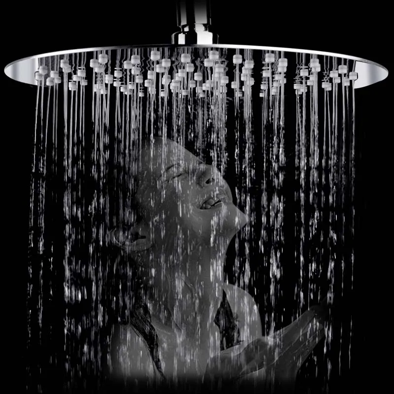 

Onyzpily Showerhead Square Round 6inch Stainless Steel Bathroom High Preesure Shower Head Faucet Shower Ulter-thin Bathtub Spray