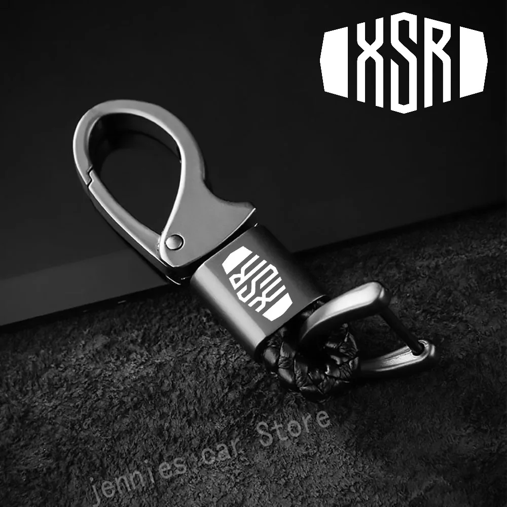 Custom logo hanging waist with metal leather cord keychain for Yamaha XSR 155 300 700 900 400 650 motorcycle Accessories