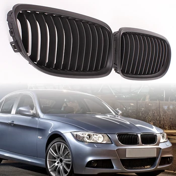 

New Pair Matte/Gloss Black Car Front Grille For BMW E90 LCI 3-Series Sedan/Wagon 09-11 Racing Grills