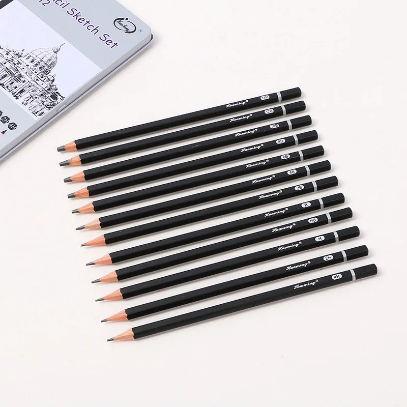 12Pcs 4H-14B Sketch Drawing Pencil 4H 2H H HB B 2B 4B 6B 8B 10B