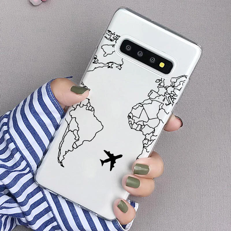 LL World Map Travel Just Go мягкий чехол для телефона Samsung Galaxy S 7 8 9 P Note 5 J7 на заказ DIY имя Fundas