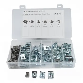 

110 Pieces Boxed clip Nut B-type Reed Ply Nut Suitable for Automobiles and Motorcycles Fixment Replacement
