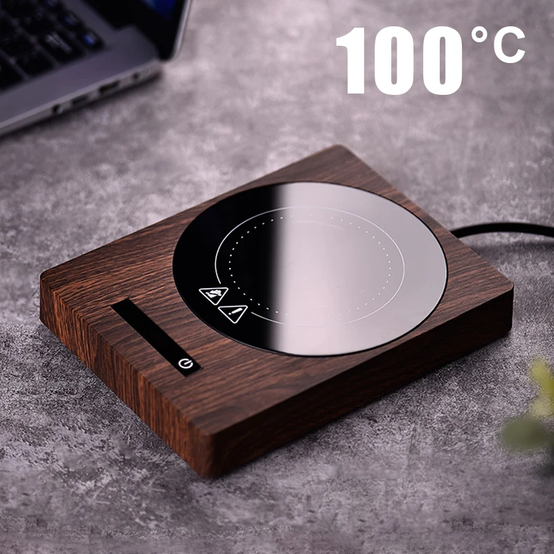 100&deg;C Cup Heater Mug Warmer Hot Tea Makers Automatic Warmer Coaster 5 Gear Temperature Cup Heaters Coffee Milk Tea Heating Pad