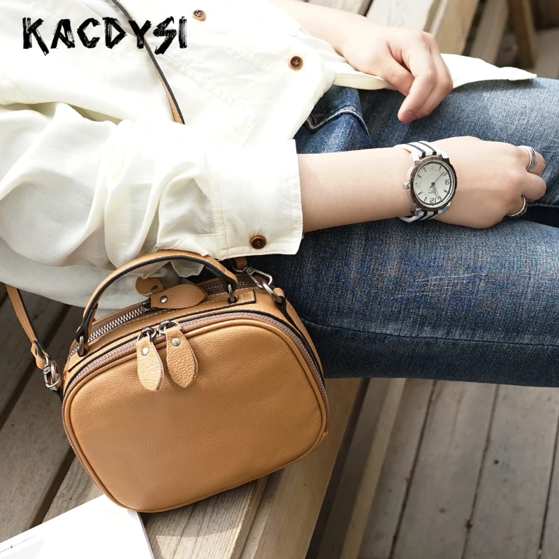 

Real Leather Literary Original Retro Ladies Small Phone Handbag Luxury Women's Shoulder Bag Simple Sweet Messenger Bag Body Bags