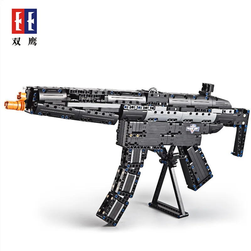  Simulation MP5 Submachine gun PUBG CS GO Weapons Military Technic Model Building Block Bricks compa