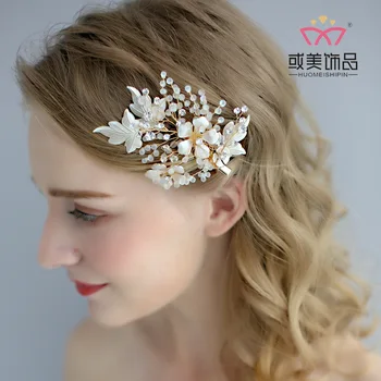 

NPASON J6214npason 2020 new bridal handmade jewelry European and American Rhinestone wedding dress accessories clip wholesale