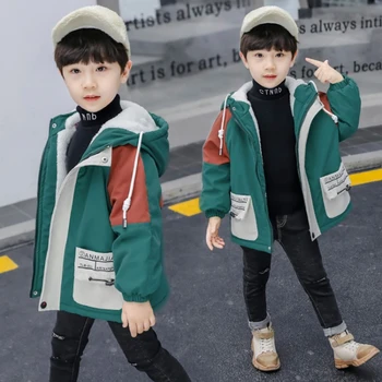 

Kids Winter Coat 2019 Big Boy Clothes Children Winter Fleece Jacket Padded Coat For boy Warm Thickening Outerwear Windproof Tops