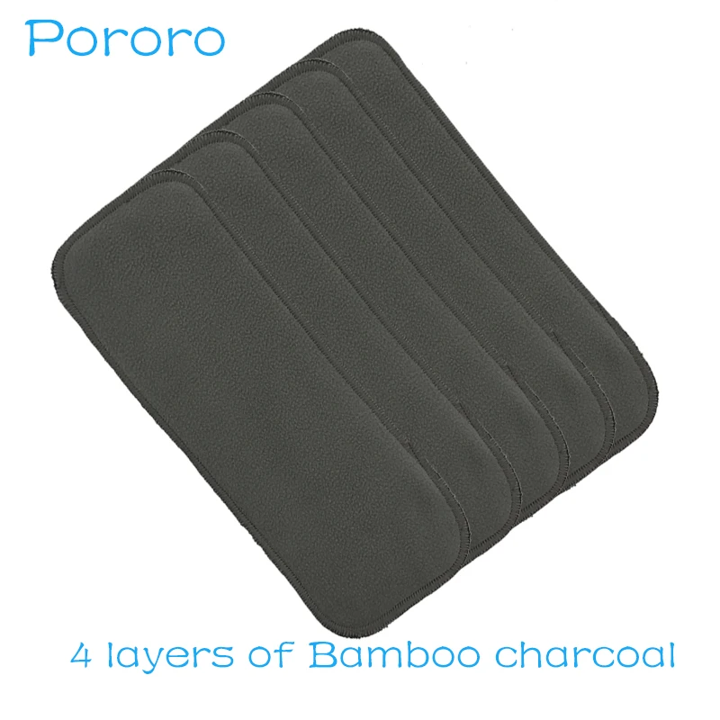 

[Pororo]5PCS Reusable Bamboo Charcoal Insert Baby Cloth Diaper Mat Nappy Inserts Changing Liners 4layer each insert Wholesale