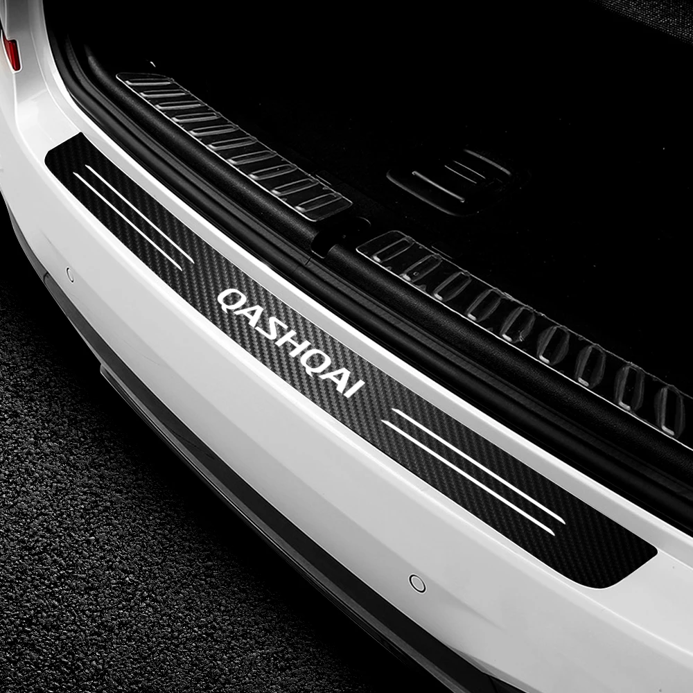 For Nissan Qashqai Accessories Carbon Fiber Car Rear Bumper Trunk Load Edge Scratch Guard Protector Stickers Styling Decor Decal For Nissan Qashqai Accessories Carbon Fiber Car Rear Bumper Trunk Load Edge Scratch Guard Protector Stickers Styling Decor Decal