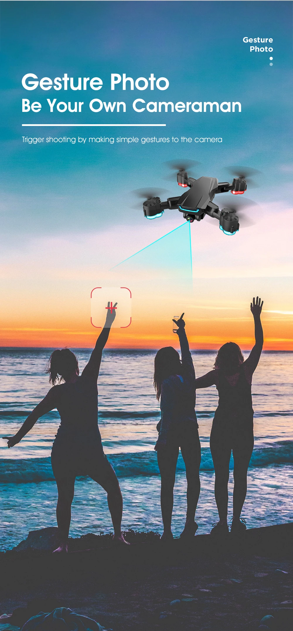 Дрон с камерой 4k HD Дрон 1080P wifi FPV Дрон контроль жестов Квадрокоптер удержание высоты Дрон RC вертолет Дрон игрушка VS L107