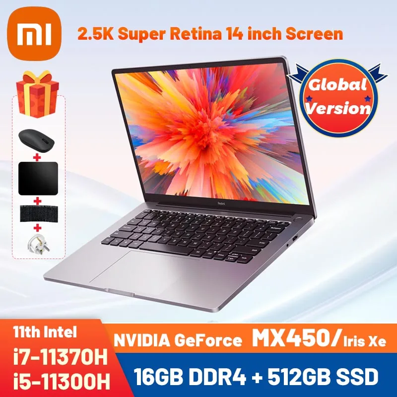 Новый ноутбук Xiaomi RedmiBook Pro 14 Intel Core i7-11370H / i5-11300H 16 Гб DDR4 512 SSD дюймов 2 5 K FHD тонкий