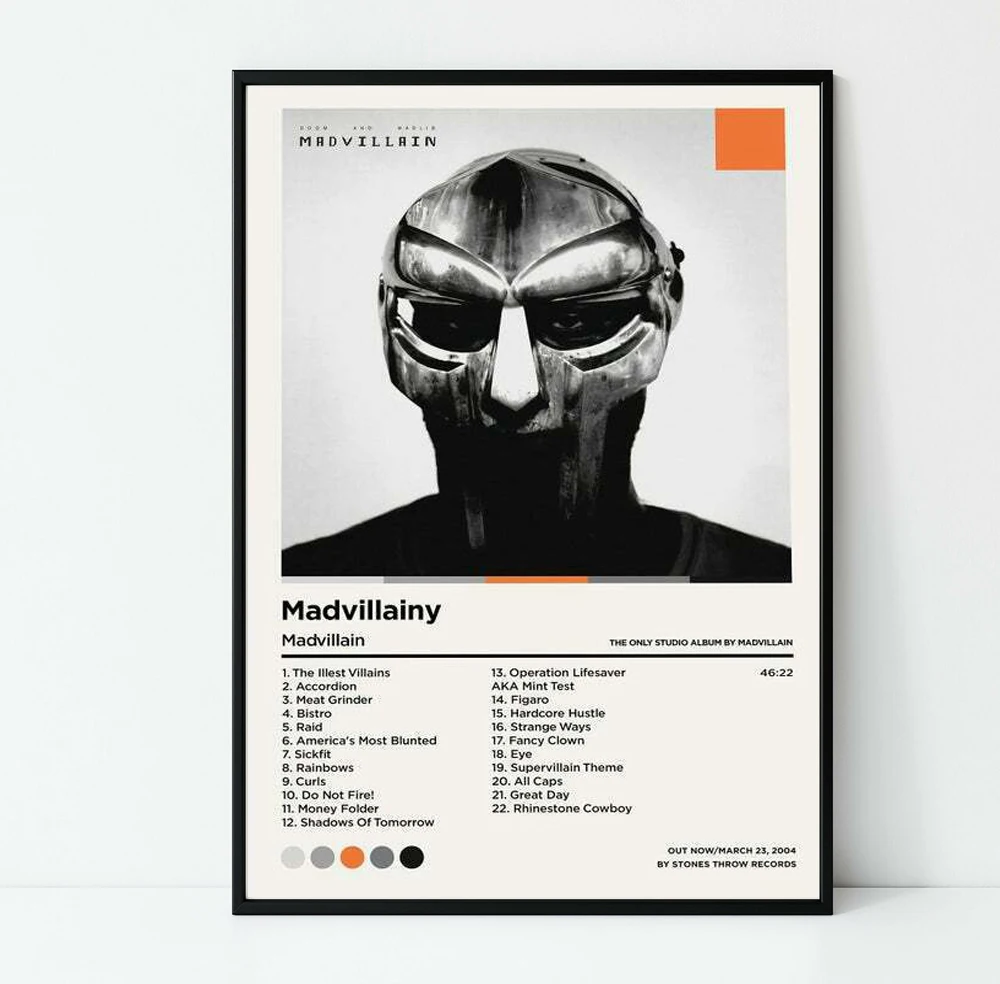 Новинка Madvillany MF Doom Rapper MT230 музыкальный альбом в стиле хип-хоп плакат на стену