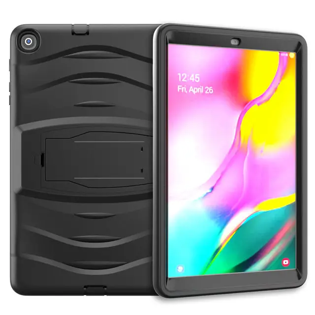 Сверхмощный противоударный силиконовый чехол для Samsung Galaxy Tab A 10,1 SM-T510 SM-T515 10," планшет Funda Capa чехол для детей+ подарок - Цвет: black