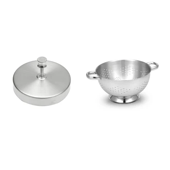 

1 Pcs Stainless Steel Pastry Mold Hamburger Meatball Press Mold & 1 Pcs Stainless Steel Punching Fruit Basket