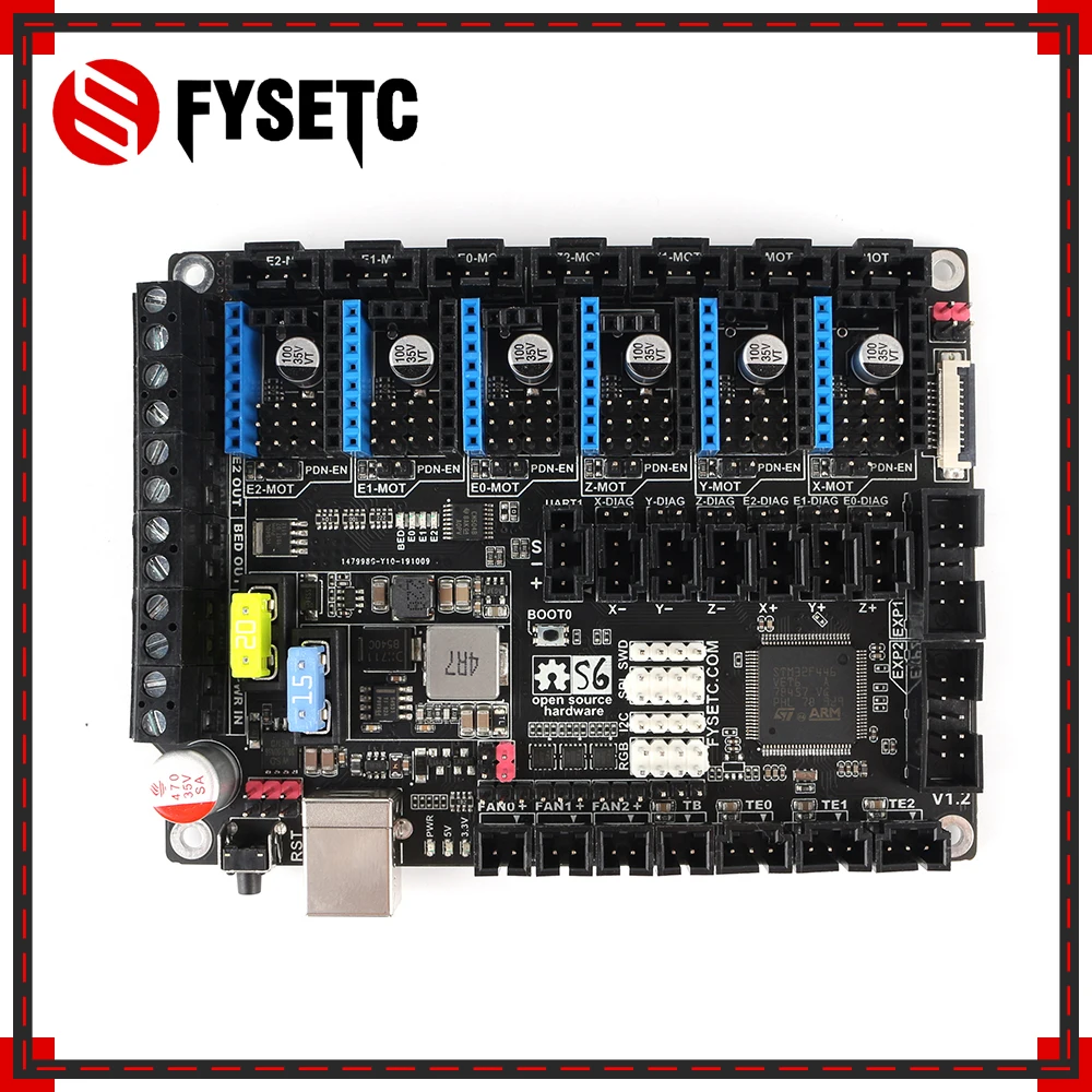 Плата управления S6 V1.2 32 бит поддержка 6X TMC драйверов Uart/SPI летающий провод XH/MX