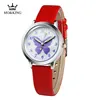 Hot Sale Cartoon Pattern Children's Boys Girls Kids Purple Butterfly Leather Quartz Wrist Watch Clock Gifts Bracelet Reloj 6