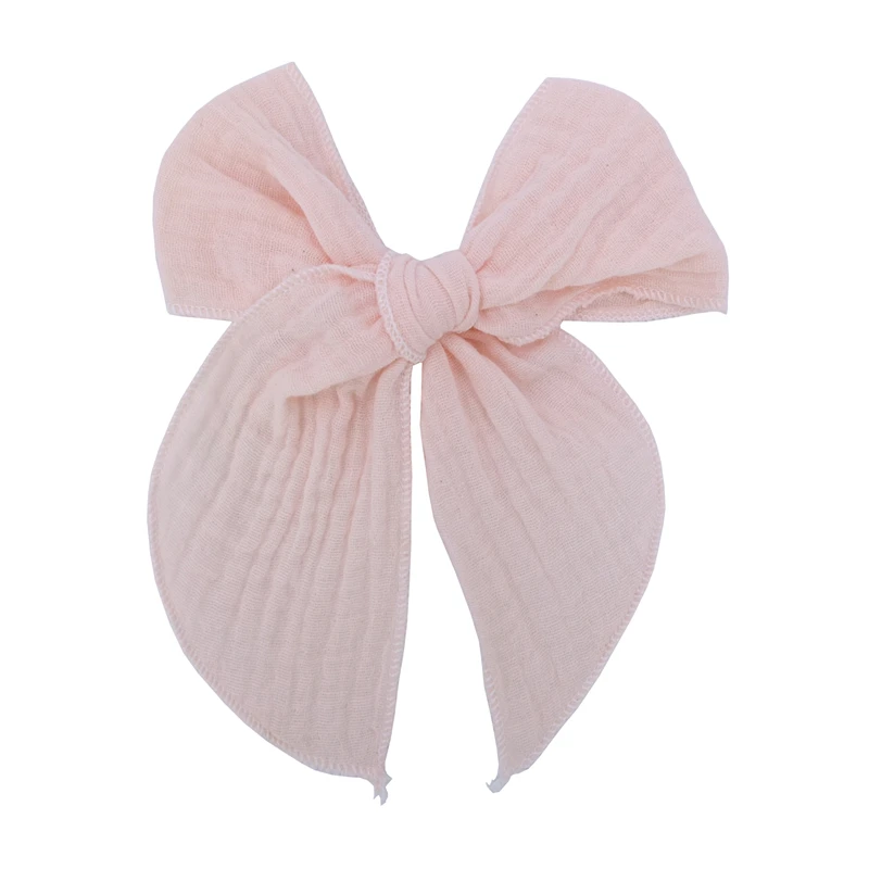 Fable Bow Hair Clips Baby Girls Women Linen Hemmed Hair Bow Clips Cotton Large Tails Hair Bows Accessories Hairgrips ergo baby accessories Baby Accessories