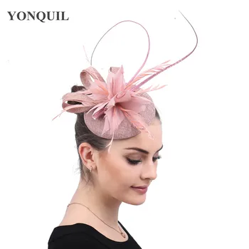 

Women Fascinator Headwear Hat Bride Wedding Party Chapeau Feather Floral Mariage Hair Accessories Fancy Feather Flower Fedora