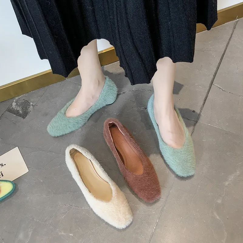 EOEODOIT/туфли-лодочки на низком каблуке; Осенняя Женская обувь в стиле ретро; джинсы с квадратным носком без застежки; туфли-лодочки с острым носком; удобные универсальные