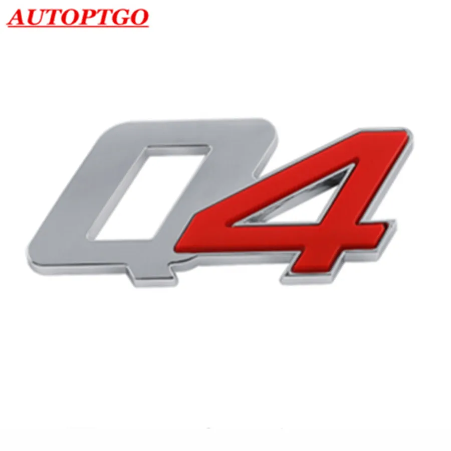 

Red Car Rear Trunk 3D Letter Q4 Emblem Badge Logo Nameplate Decal Sticker For Maserati Ghibli Quattroporte Levante