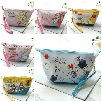 

Cartoon Girls Mermaid Ariel Belle Princess Alice Rapunzel Fairytale Princess Mickey Make Up Cosmetic Bags Storage Toiletry Bag