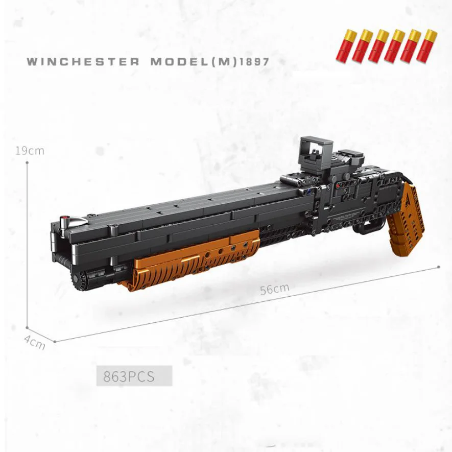 Классный современный военный пистолет строительный блок оружие Винчестер модель M1887 кирпичи сборные игрушки с обувной коллекцией для подарков