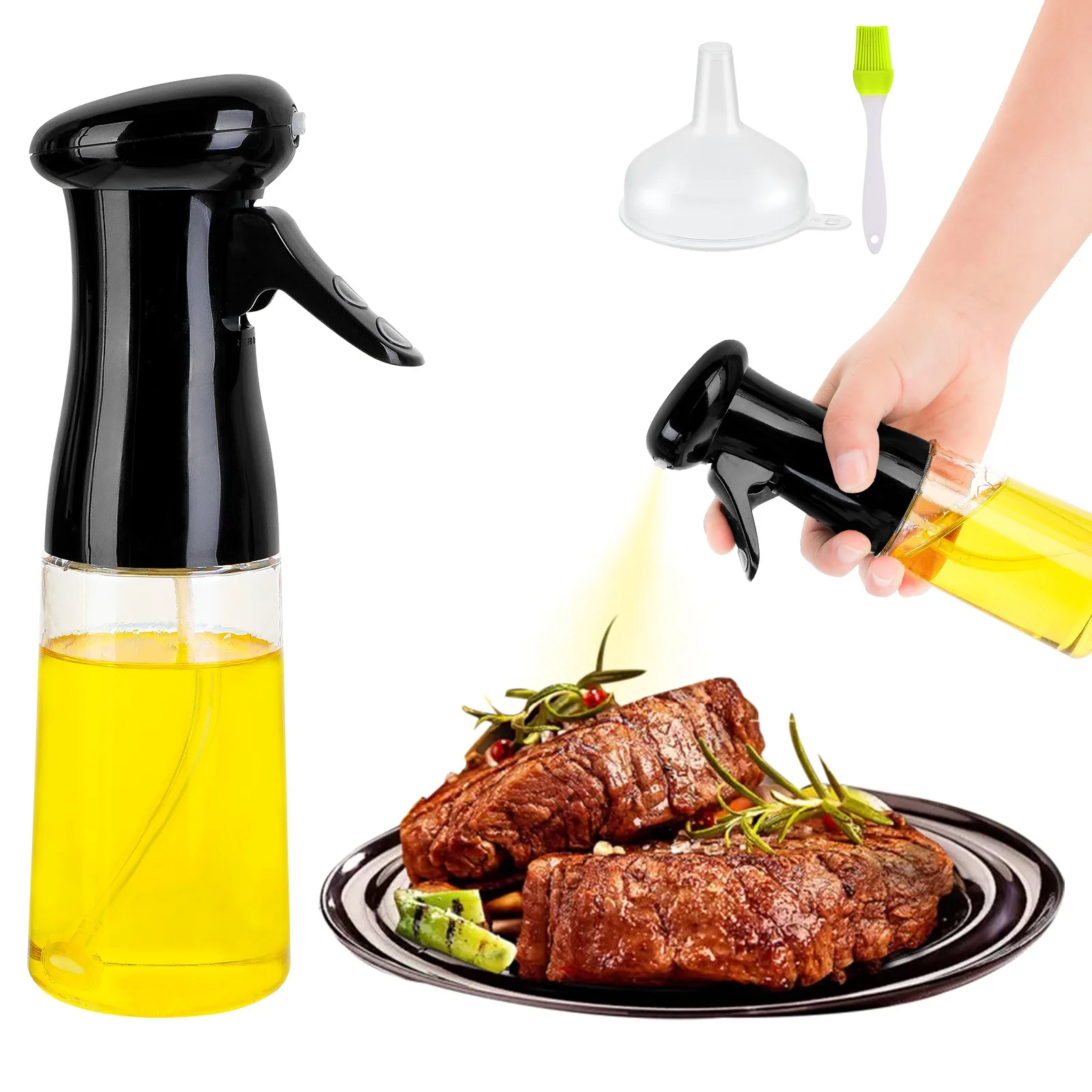 Botella rociadora de aceite de 210ml, pulverizador de vapor para cocinar, vinagre, barbacoa, para el hogar, cocina, asar