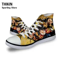 THIKIN/Коллекция года; Лидер продаж; детские спортивные кроссовки с рисунком аниме; прогулочная дышащая парусиновая обувь с высоким берцем для мальчиков