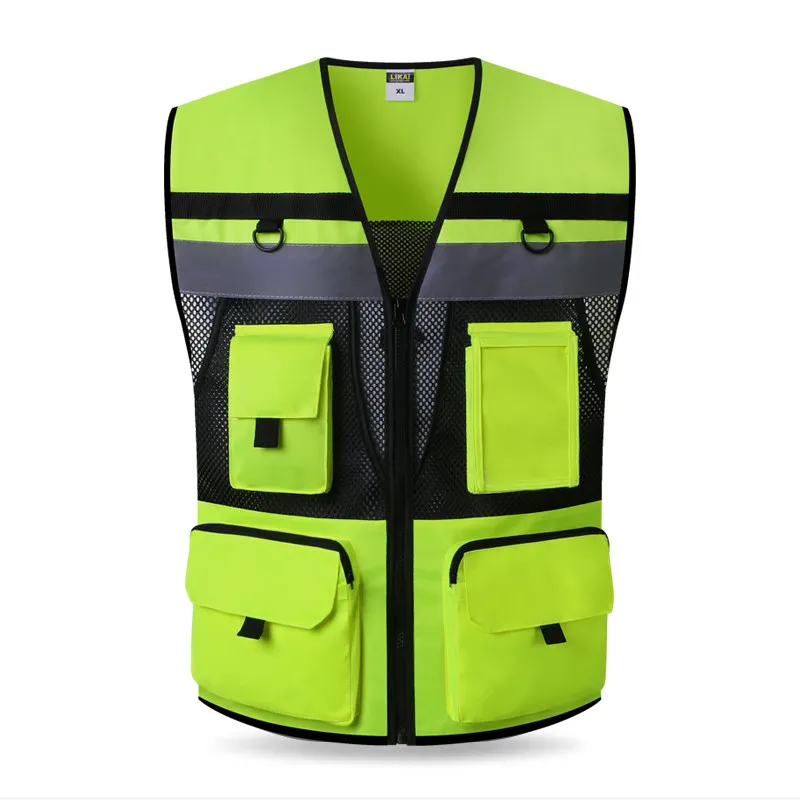 Fluorescent Yellow Meets ANSI/ISEA Standards Paramedic, Black FREE SIZE Zipper Front Pockets Breathable and Mesh Lining Multi-Pockets and Two Hooks in The Front High Visibility Vest/Jacket Tactical 