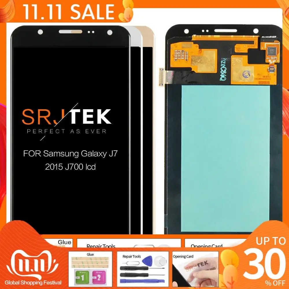 100% Оригинальный 5 &quotЖК-дисплей для SAMSUNG Galaxy J7 2015 J700 ЖК-дисплей сенсорный экран