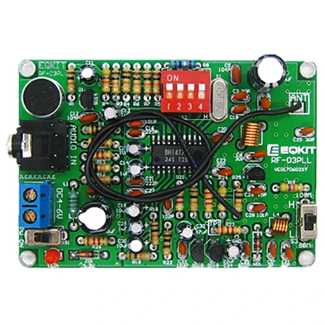 

A7-- 87-108MHz FM Frequency Modulation Wireless Microphone Module DIY FM Transmitter Board Parts Stereo FM Transmitter DC 4-6V
