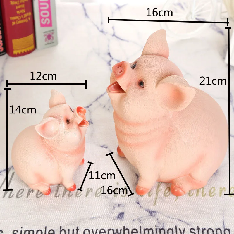 Big Cute Cartoon Pig Piggy Bank Resin Animal Money Box For Kids Alcancias Creativas Saving Coin Jar Cash Home Creative Moneybox