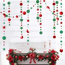 4 м рождественское зеркало баннер красный зеленый звезда бумажная гирлянда Galand Новогодние рождественские вечерние украшения для дома Рождественская елка Декор поставки