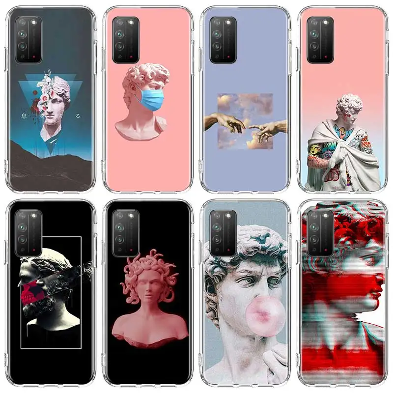 Силиконовый чехол Michelangelo для Huawei Honor 9S 9C 9A 8X 9X Pro 10 Lite 20 30 Youth Play 9A|Бамперы| |