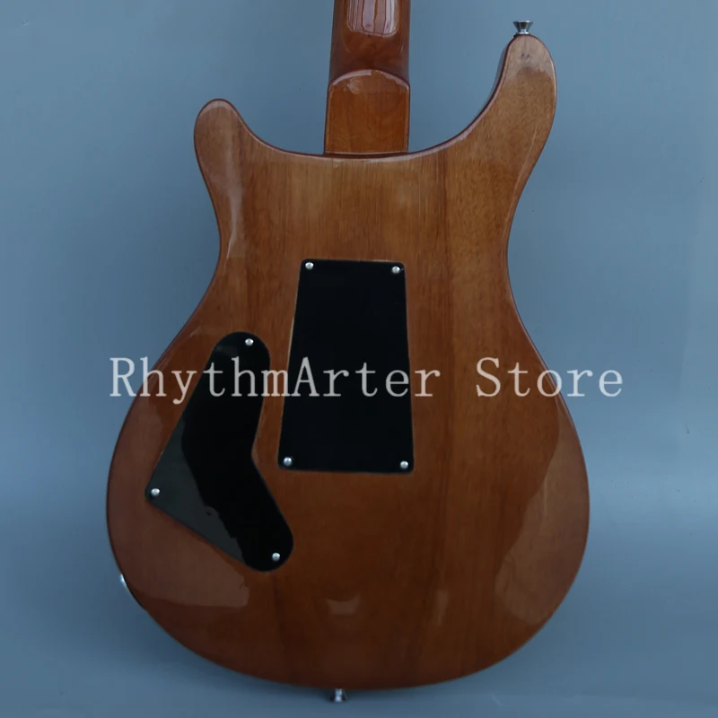 Free shipping, custom guitar, blue tiger flame decorative electric guitar, rose wood fingerboard, chrome alloy hardware - Image 5