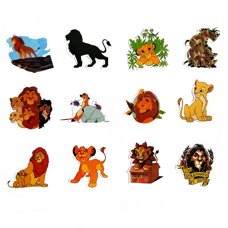 50 шт., наклейка "Король Лев", s Simba, наклейки на животных, наклейки для DIY ноутбука, чемодана, гитары, холодильника, велосипеда, мотоцикла, автомобиля, наклейки