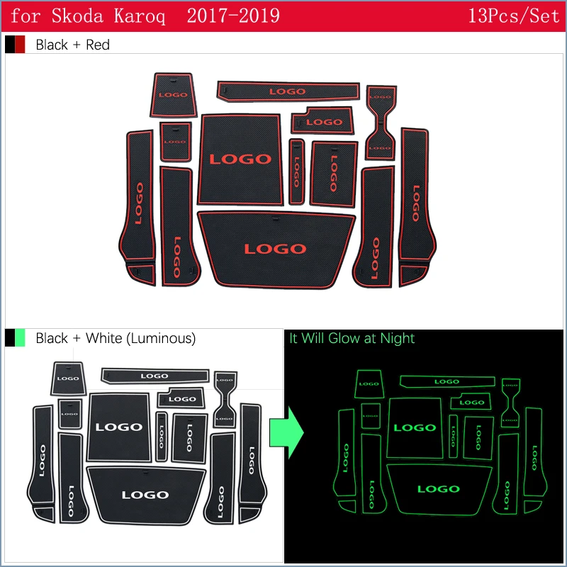 Противоскользящий резиновый подстаканник со слотом для ворот для Skoda Karoq коврик для двери наклейки для автомобиля Стайлинг подстаканник