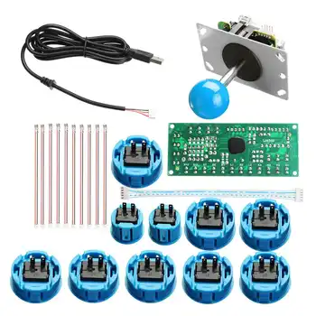 

Joystick DIY Kit Not Delay USB Controller PC to Joystick with Push Button Wire Harness Blue Yellow