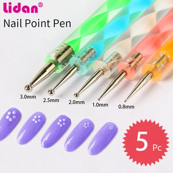 

5Pcs/Bag 2 Ways Nail Art Rhinestones Gems Painting Pen Crystal Dotting Pen For DIY Nail Art Decoration Tools PEN-001