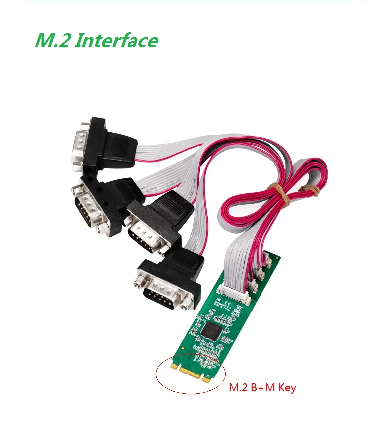 IOCREST добавить на карту M.2 ngff b Ключ и m ключ к 4 портам RS232 db9 карта mutil-последовательный порт контроллера