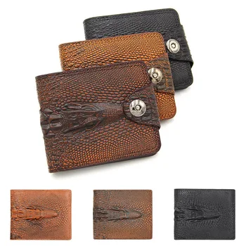 

mens wallet leather genuine short purse hombre men wallets vintage style cartera hombre crocodile Alligato portemonne