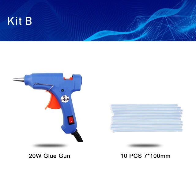 KIT 2 PROSTORMER высокотемпературный нагреватель расплава горячего клея пистолет горячего расплава клеевой пистолет ремонтный инструмент Тепловая пушка мини пистолет use7мм клеевые палочки дополнительная база - Цвет: KIT 2